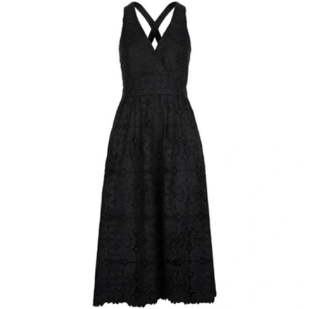Maje Rimani Black Lace Midi Dress - NWT